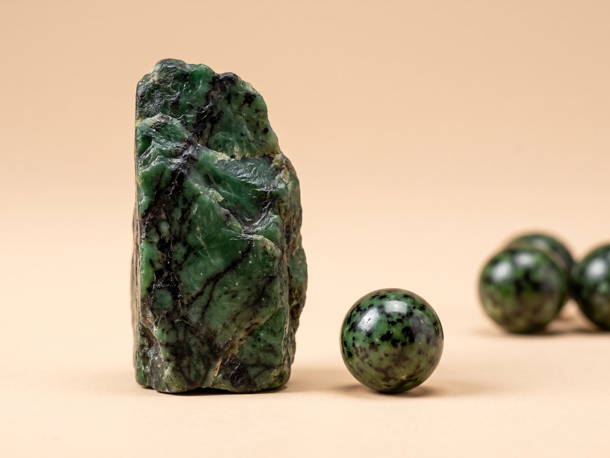 African Turquoise bead, macro