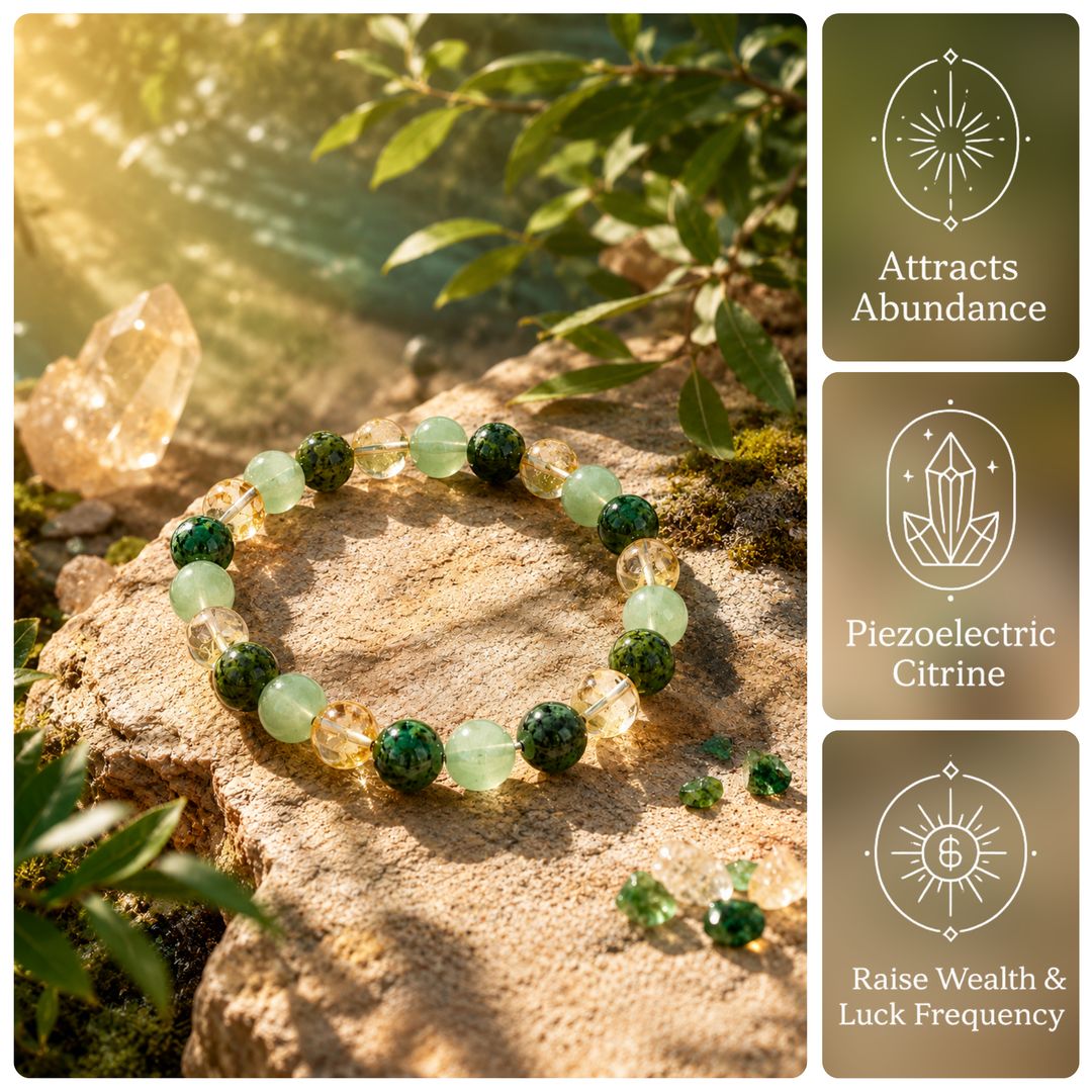 The Wealth Shift bracelet: Citrine, Green Aventurine and African Turquoise