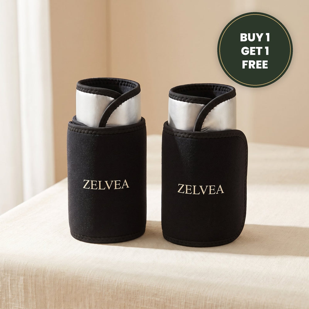 Two Zelvea arm sleeves with a Buy 1, Get 1 Free badge
